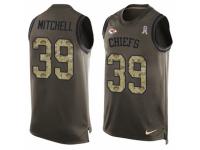 Men Nike Kansas City Chiefs #39 Terrance Mitchell Limited Green Salute to Service Tank Top NFL Jersey