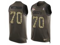 Men Nike Kansas City Chiefs #70 Bryan Witzmann Limited Green Salute to Service Tank Top NFL Jersey