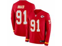 Men Nike Kansas City Chiefs #91 Derrick Nnadi Limited Red Therma Long Sleeve NFL Jersey