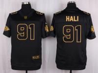 Men Nike Kansas City Chiefs #91 Tamba Hali Pro Line Black Gold Collection Jersey
