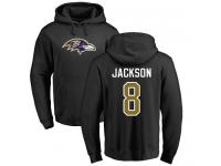 Men Nike Lamar Jackson Black Name & Number Logo - NFL Baltimore Ravens #8 Pullover Hoodie