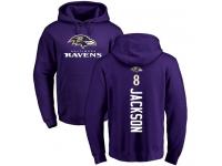 Men Nike Lamar Jackson Purple Backer - NFL Baltimore Ravens #8 Pullover Hoodie