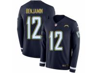 Men Nike Los Angeles Chargers #12 Travis Benjamin Limited Navy Blue Therma Long Sleeve NFL Jersey