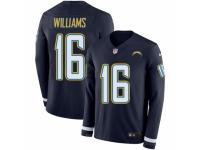 Men Nike Los Angeles Chargers #16 Tyrell Williams Limited Navy Blue Therma Long Sleeve NFL Jersey