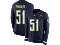 Men Nike Los Angeles Chargers #51 Kyle Emanuel Limited Navy Blue Therma Long Sleeve NFL Jersey