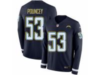 Men Nike Los Angeles Chargers #53 Mike Pouncey Limited Navy Blue Therma Long Sleeve NFL Jersey