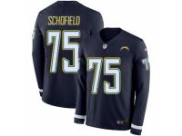 Men Nike Los Angeles Chargers #75 Michael Schofield Limited Navy Blue Therma Long Sleeve NFL Jersey