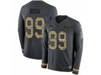 Men Nike Los Angeles Chargers #99 Joey Bosa Limited Black Salute to Service Therma Long Sleeve NFL Jersey