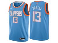 Men Nike Los Angeles Clippers #13 Marcin Gortat Blue NBA Jersey - City Edition