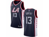 Men Nike Los Angeles Clippers #13 Marcin Gortat Navy Blue NBA Jersey - City Edition