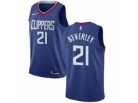 Men Nike Los Angeles Clippers #21 Patrick Beverley  Blue Road NBA Jersey - Icon Edition