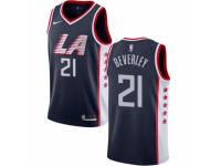 Men Nike Los Angeles Clippers #21 Patrick Beverley Navy Blue NBA Jersey - City Edition