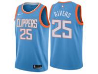 Men Nike Los Angeles Clippers #25 Austin Rivers  Blue NBA Jersey - City Edition