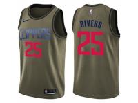 Men Nike Los Angeles Clippers #25 Austin Rivers Swingman Green Salute to Service NBA Jersey
