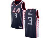 Men Nike Los Angeles Clippers #3 Chris Paul Navy Blue NBA Jersey - City Edition