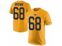 Men Nike Los Angeles Rams #68 Jamon Brown Gold Rush Pride Name & Number T-Shirt