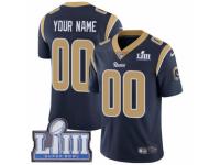 Men Nike Los Angeles Rams Customized Navy Blue Team Color Vapor Untouchable Custom Limited Super Bowl LIII Bound NFL Jersey