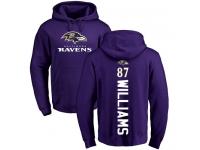 Men Nike Maxx Williams Purple Backer - NFL Baltimore Ravens #87 Pullover Hoodie