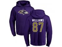 Men Nike Maxx Williams Purple Name & Number Logo - NFL Baltimore Ravens #87 Pullover Hoodie
