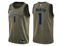 Men Nike Memphis Grizzlies #1 Jarell Martin Swingman Green Salute to Service NBA Jersey