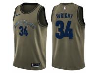 Men Nike Memphis Grizzlies #34 Brandan Wright Swingman Green Salute to Service NBA Jersey