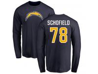Men Nike Michael Schofield Navy Blue Name & Number Logo - NFL Los Angeles Chargers #78 Long Sleeve T-Shirt
