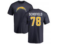 Men Nike Michael Schofield Navy Blue Name & Number Logo - NFL Los Angeles Chargers #78 T-Shirt
