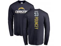 Men Nike Mike Pouncey Navy Blue Backer - NFL Los Angeles Chargers #53 Long Sleeve T-Shirt