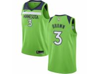 Men Nike Minnesota Timberwolves #3 Anthony Brown Green NBA Jersey Statement Edition