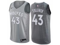 Men Nike Minnesota Timberwolves #43 Anthony Tolliver Gray NBA Jersey - City Edition