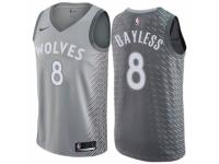 Men Nike Minnesota Timberwolves #8 Jerryd Bayless Gray NBA Jersey - City Edition
