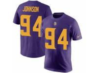 Men Nike Minnesota Vikings #94 Jaleel Johnson Purple Rush Pride Name & Number T-Shirt