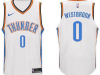 Men Nike NBA Oklahoma City Thunder #0 Russell Westbrook Jersey 2017-18 New Season White Jersey