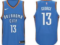 Men Nike NBA Oklahoma City Thunder #13 Paul George Jersey 2017-18 New Season Blue Jersey