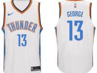 Men Nike NBA Oklahoma City Thunder #13 Paul George Jersey 2017-18 New Season White Jersey