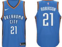 Men Nike NBA Oklahoma City Thunder #21 Andre Roberson Jersey 2017-18 New Season Blue Jersey