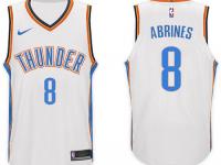 Men Nike NBA Oklahoma City Thunder #8 Alex Abrines Jersey 2017-18 New Season White Jersey