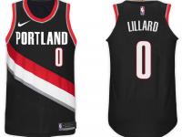 Men Nike NBA Portland Trail Blazers #0 Damian Lillard Jersey 2017-18 New Season Black Jersey