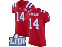 Men Nike New England Patriots #14 Steve Grogan Red Alternate Vapor Untouchable Elite Player Super Bowl LIII Bound NFL Jersey