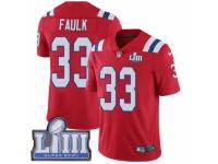 Men Nike New England Patriots #33 Kevin Faulk Red Alternate Vapor Untouchable Limited Player Super Bowl LIII Bound NFL Jersey