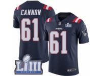 Men Nike New England Patriots #61 Marcus Cannon Limited Navy Blue Rush Vapor Untouchable Super Bowl LIII Bound NFL Jersey