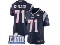 Men Nike New England Patriots #71 Danny Shelton Navy Blue Team Color Vapor Untouchable Limited Player Super Bowl LIII Bound NFL Jersey