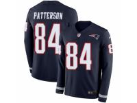 Men Nike New England Patriots #84 Cordarrelle Patterson Limited Navy Blue Therma Long Sleeve NFL Jersey