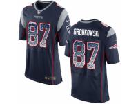 Men Nike New England Patriots #87 Rob Gronkowski Elite Navy Blue Home Drift Fashion NFL Jersey