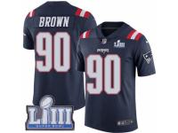 Men Nike New England Patriots #90 Malcom Brown Limited Navy Blue Rush Vapor Untouchable Super Bowl LIII Bound NFL Jersey