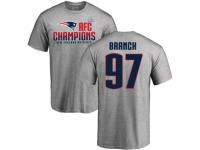 Men Nike New England Patriots #97 Alan Branch Heather Gray 2017 AFC Champions V-Neck T-Shirt