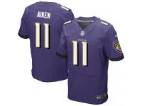Men Nike NFL Baltimore Ravens #11 Kamar Aiken Authentic Elite Home Purple Jersey
