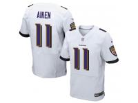 Men Nike NFL Baltimore Ravens #11 Kamar Aiken Authentic Elite Road White Jersey