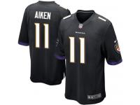 Men Nike NFL Baltimore Ravens #11 Kamar Aiken Black Game Jersey