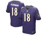 Men Nike NFL Baltimore Ravens #18 Breshad Perriman Authentic Elite Home Purple Jersey